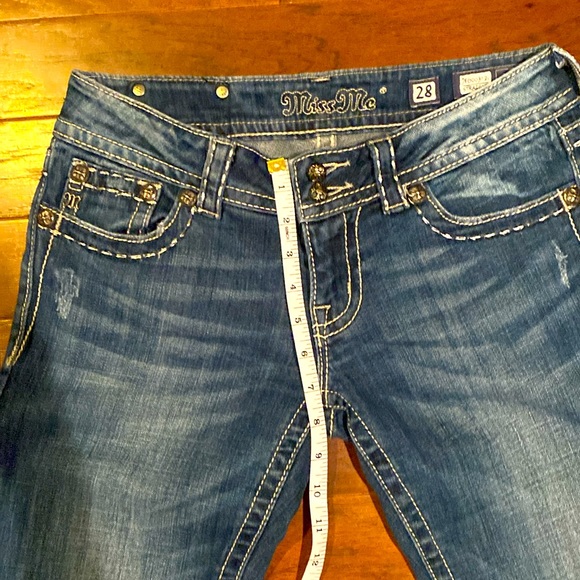 Miss Me Double Button Straight Jeans - Size 28 - Picture 6 of 7